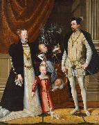 Giuseppe Arcimboldo Holy Roman Emperor Maximilian II. of Austria and his wife Infanta Maria of Spain with their children Germany oil painting artist